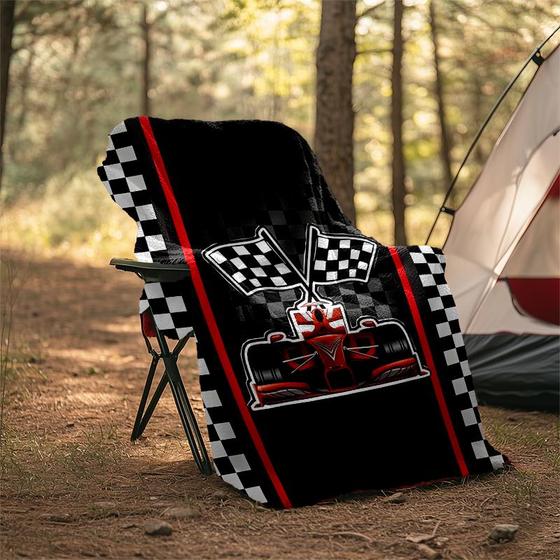 Racing Theme Printed Blanket - Perfect for Couch, Bed, Travel & Outdoor Use | Machine Washable, Cozy & Durable.