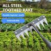 5/6/7/8 Teeth Metal Rake Garden Manual Aerators Tool Farming Iron Weed Weeders for Gardening and Weeding Agriculture Hand Tools