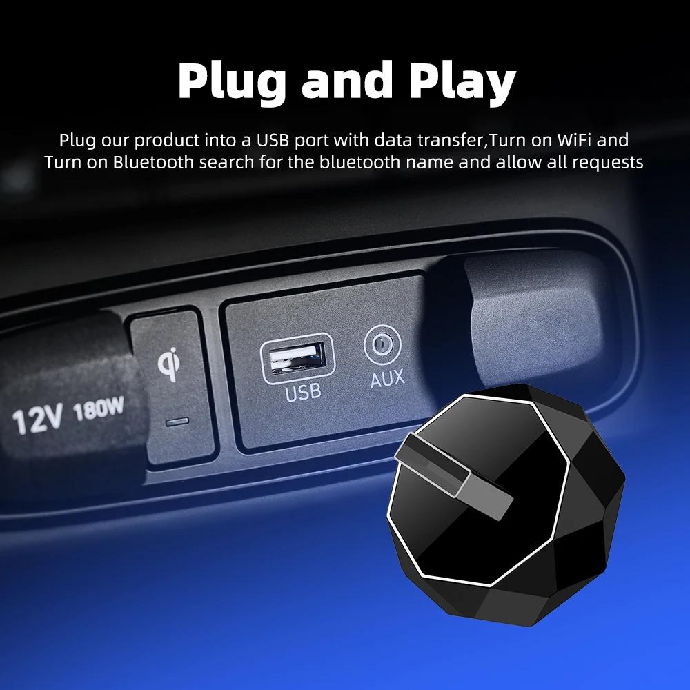 2025 2-в-1 Беспроводной Carplay и Android Auto Бокс 2-в-1 Проводной к Беспроводному Адаптер Автоматического Подключения Bluetooth Plug&Play Мини-бокс
