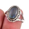 Кольцо из стерлингового серебра 925 пробы с натуральным лабрадоритом S.6.5 f2M02