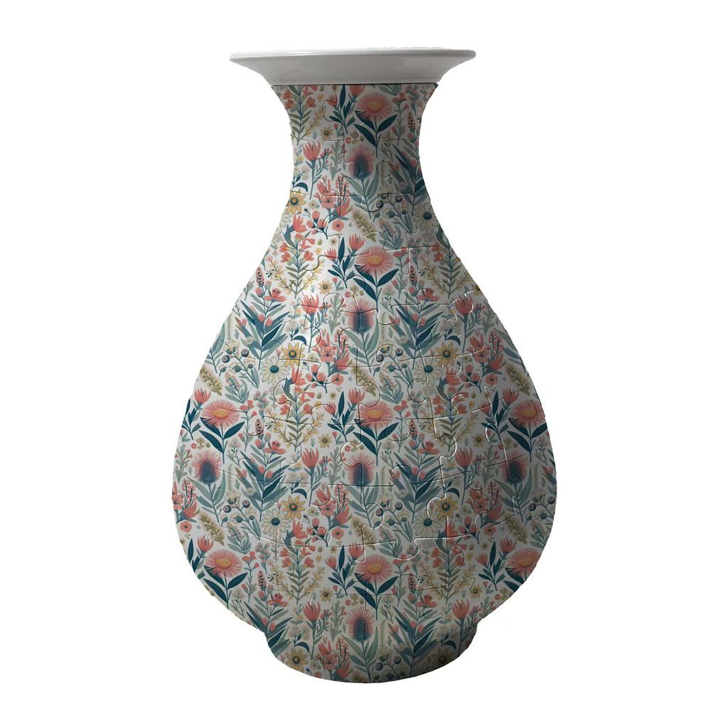 3D Puzzle House Vase Decorative Piece – DIY Floral Container For Living Room Decor
