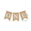 Festive Burlap ONE Garland Paper Baby First Party Decoration Chair Flag Banner  Baby First Birthday