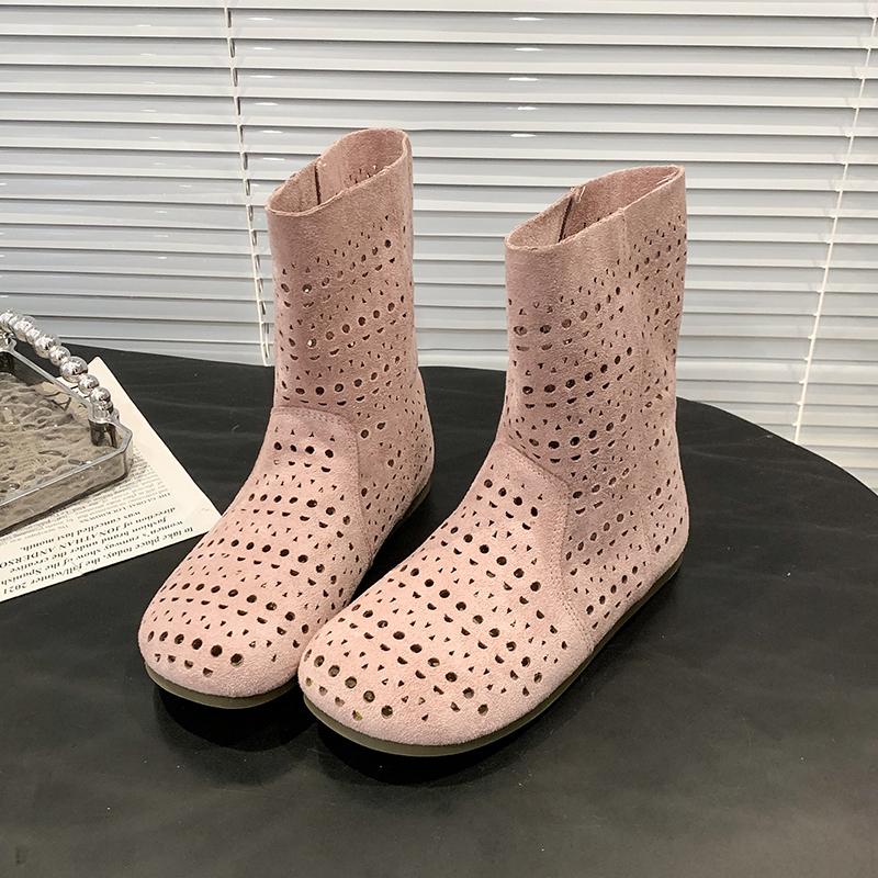 Модные Летние женские плоские ботильоны из дышащей сетки высокого качества 2025 летние женские ботинки модные кружевные ботинки 35-40