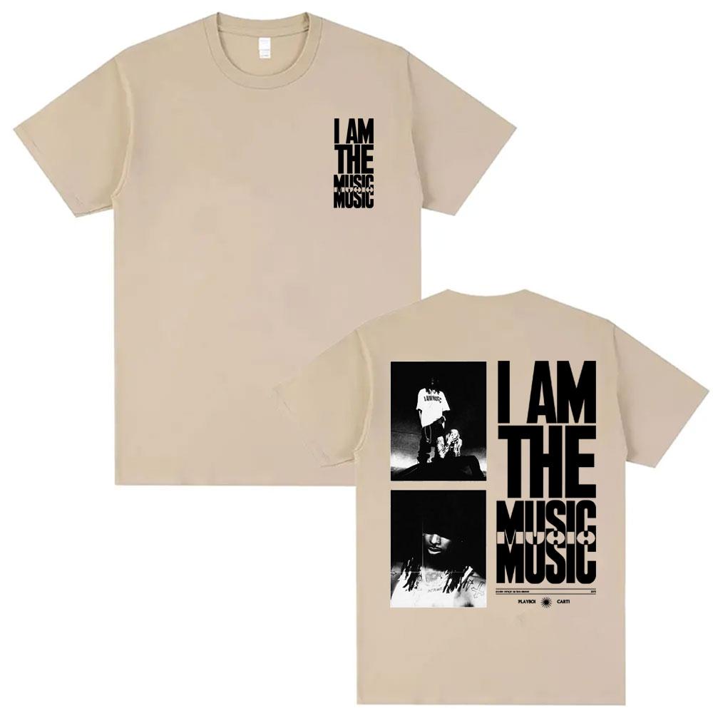 Playboi Carti I AM MUSIC Album Cover T Shirt Mens Clothing Harajuku Hip Hop Street Summer Male 100 Cotton Oversized Tshirts