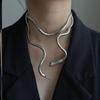 Punk Multilayer Metal Alloy Gold Black Color Cool Bendy Snake Necklace Bracelet for Women Men Chunky Jewelry CDN