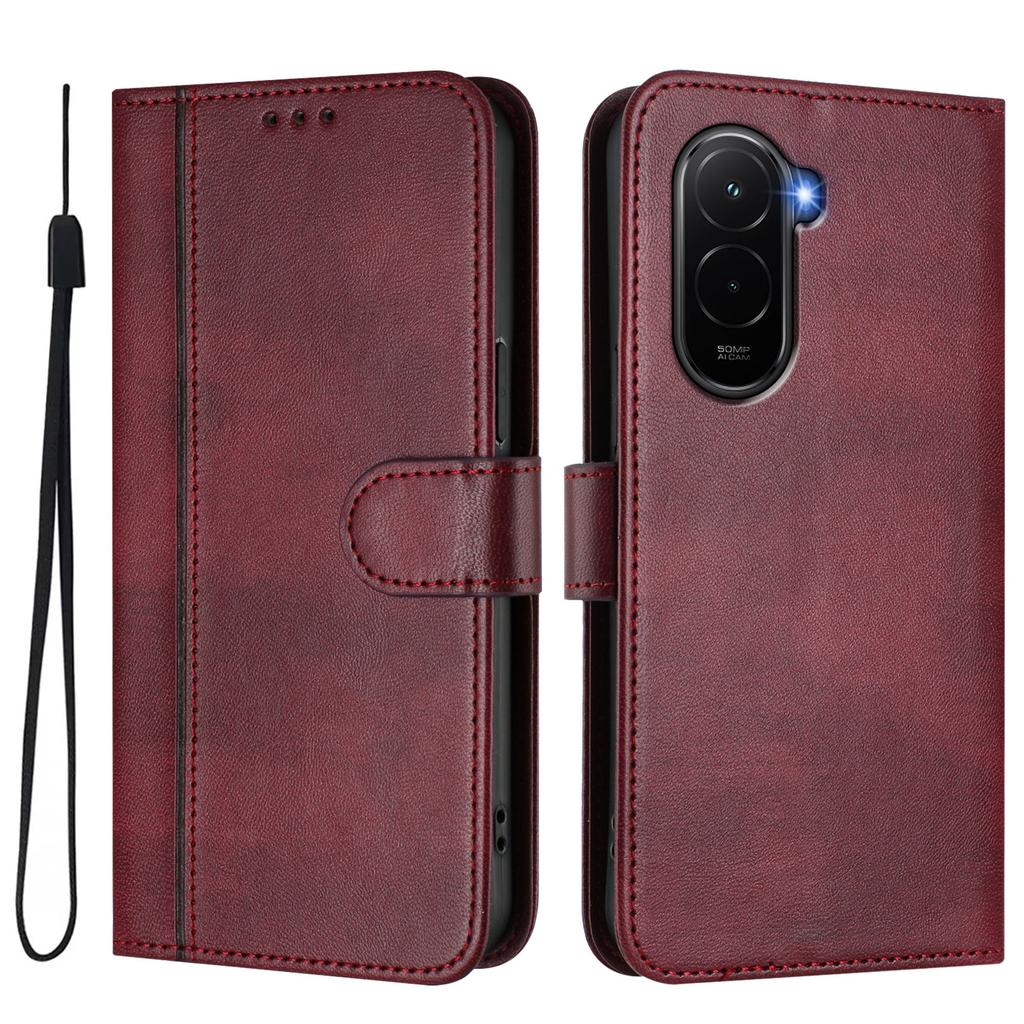 For Xiaomi Poco M7 Plus 5G/M7 4G (169mm) Cases Wallet Stand Retro Texture Leather Phone Cover with Lanyard