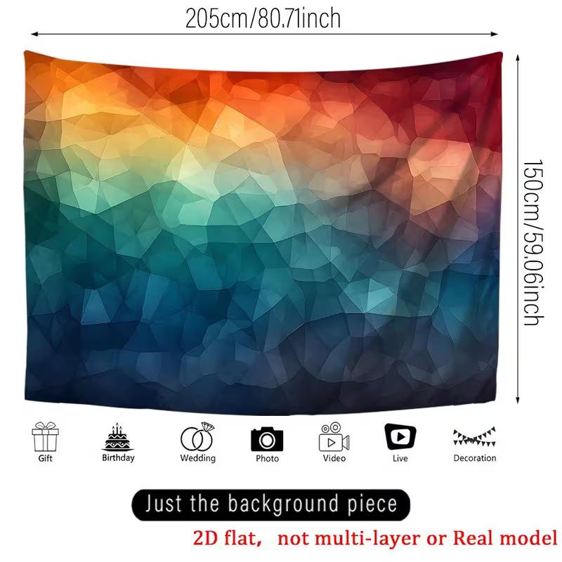 2D Abstract Gradient Geometric Tapestry for Bedroom & Dorm Decor