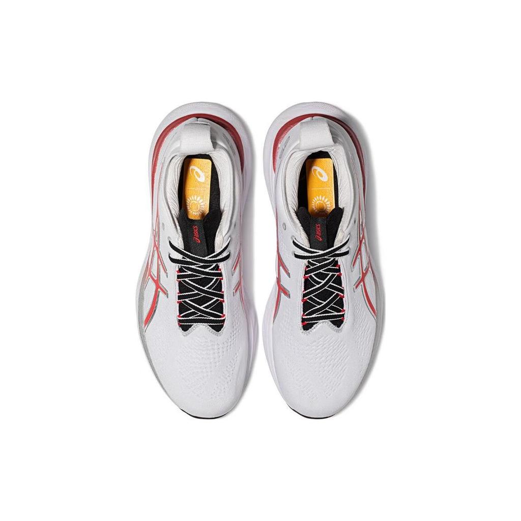 Asics Gel-Nimbus 25 Удобные Дышащие Амортизирующие Прочные Низкие Кроссовки для Марафона Женские кроссовки Белые Красные 1012B563-100