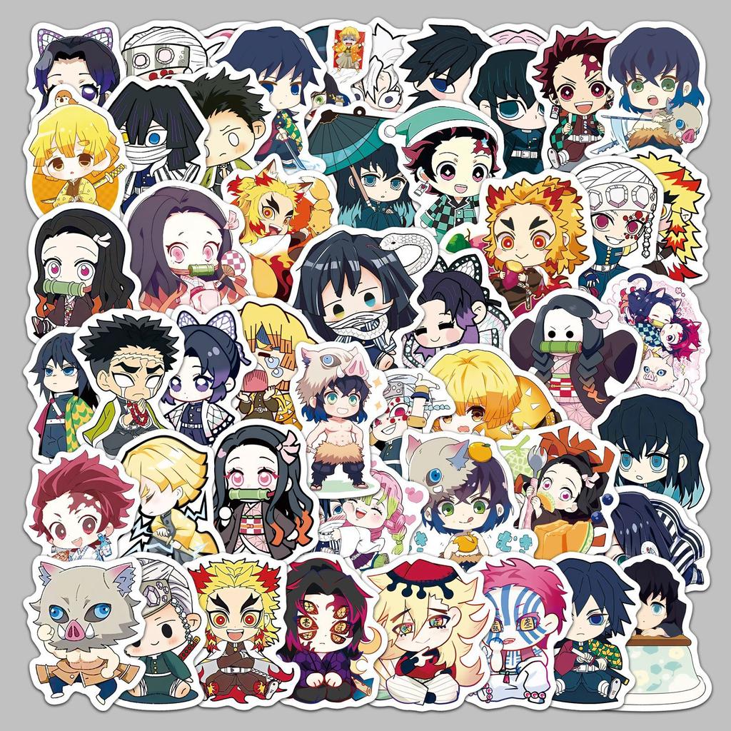 Generic 50 Pcs Q Version Demon Slayer Stickers Cute Nezuko Anime Character Decals For Journal Storage Box Graffiti Notebook Kids