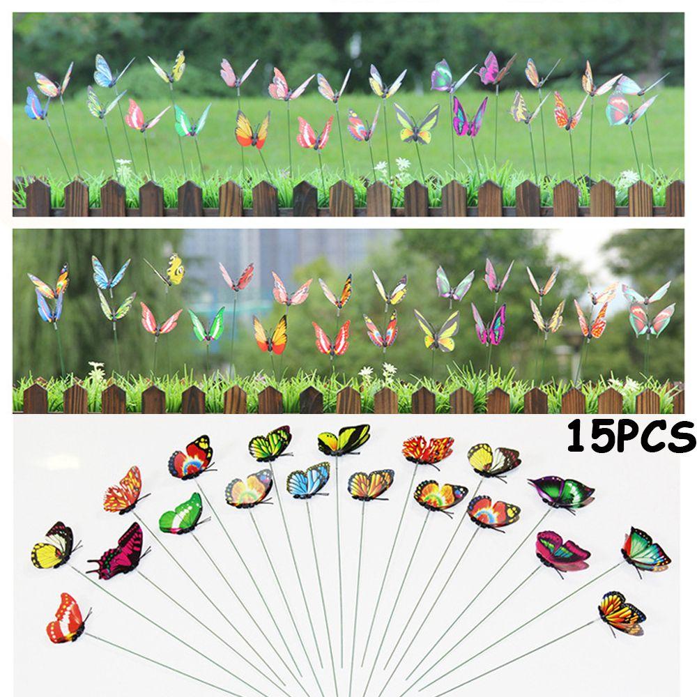Bonsai Ornaments Garden Decoration Fake Butterflies Simulation Color Artificial Butterfly with Rods