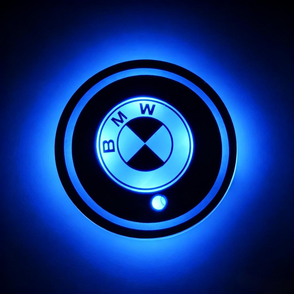 BVYD9 Luminous Ambient Light Cup Mat USB Charging Decor Sticker Car Interior Parts Fit for BMW iX3 iX F07 F48 F39 F34 F40 F45 F46 G30