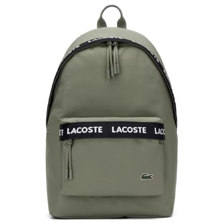 Lacoste Рюкзак из ткани с логотипом-буквой и застежкой-молнией, большой унисекс-рюкзак, цвет фенхелево-зеленый, NU4685NZ-N74