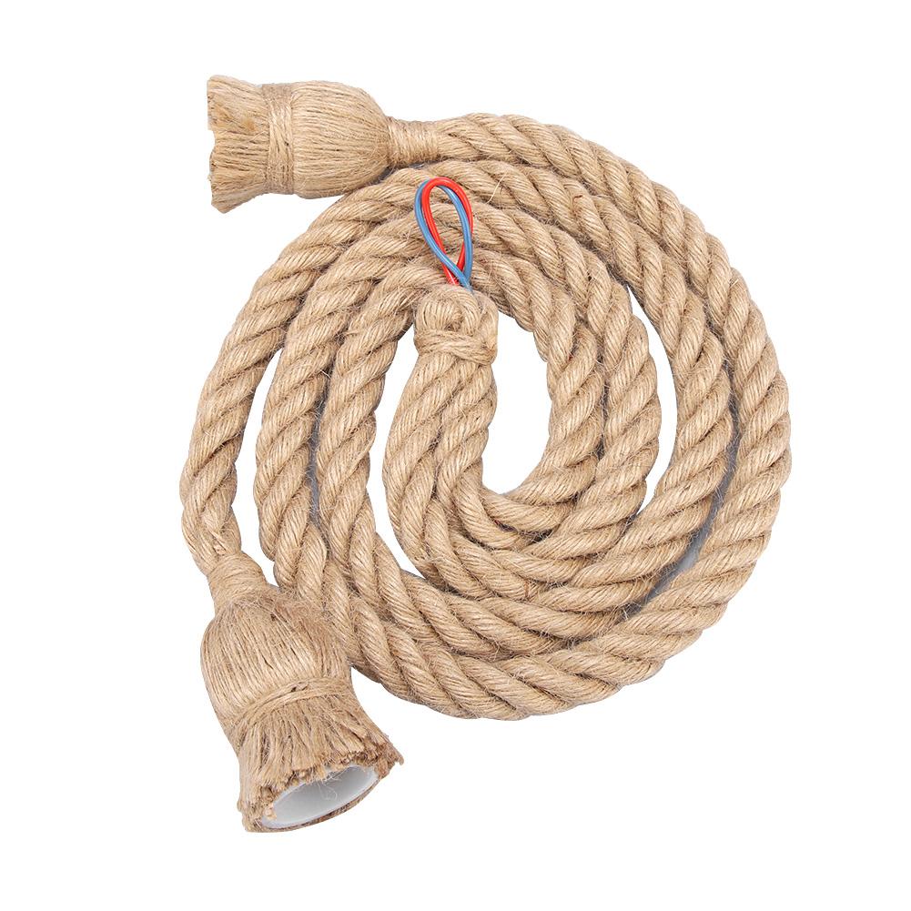 2 м E27 винтажный пеньковый канат потолочный светильник основание подвесной светильник патрон лампочки 85-265 В (2*держатель)