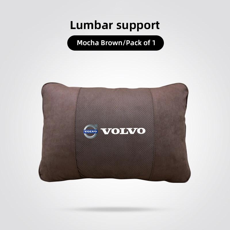 Volvo Car Suede Seat Headrest Cotton Neck Pillow For Volvo V60 V40 XC90 S60 C30 XC60 V70 S90 Rdesign Auto Interior Lumbar Pillo