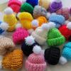10Pcs 3.5Cm Mixed Woolen Yarn Mini Hat Cap Headwear Garment Doll Craft Materials