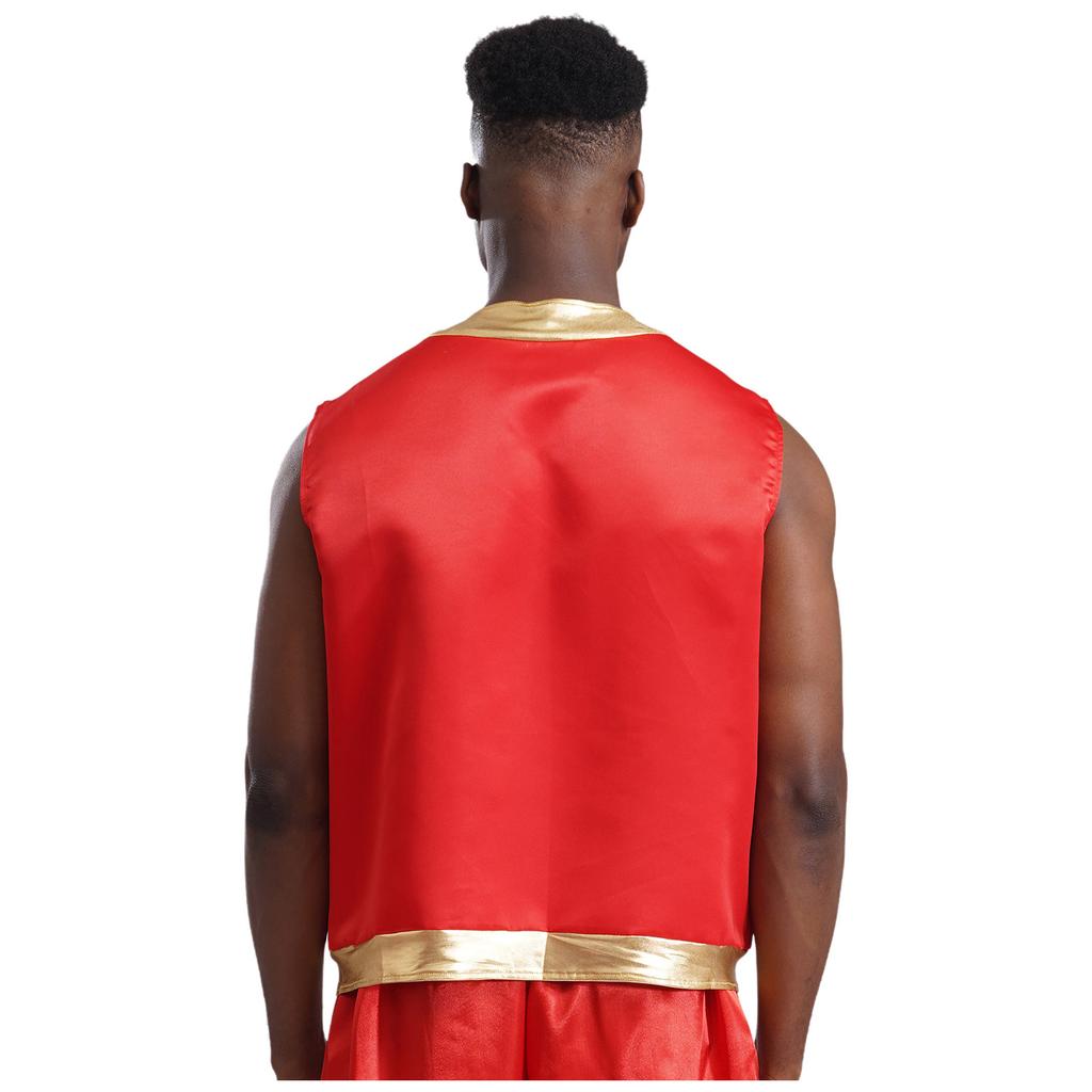 Men's Adults Toad Costume Vest Halloween Cartoon Captain Cosplay Open Front Waistcoat