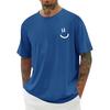 Mens Short Sleeve Graphic Tee Funny Smile Crew Neck T Shirts Loose Fit Summer Shirts