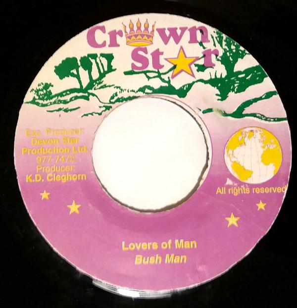 7-дюймовая пластинка BUSHMAN Lovers Of Man NONE Crown Star Ямайка Регги Ска Даб Б/у