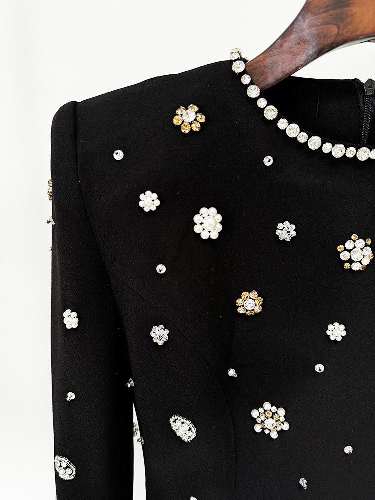 2024 Европейская и американская мода Star Fashion Бисеро-бриллиантовое облегающее длинное платье