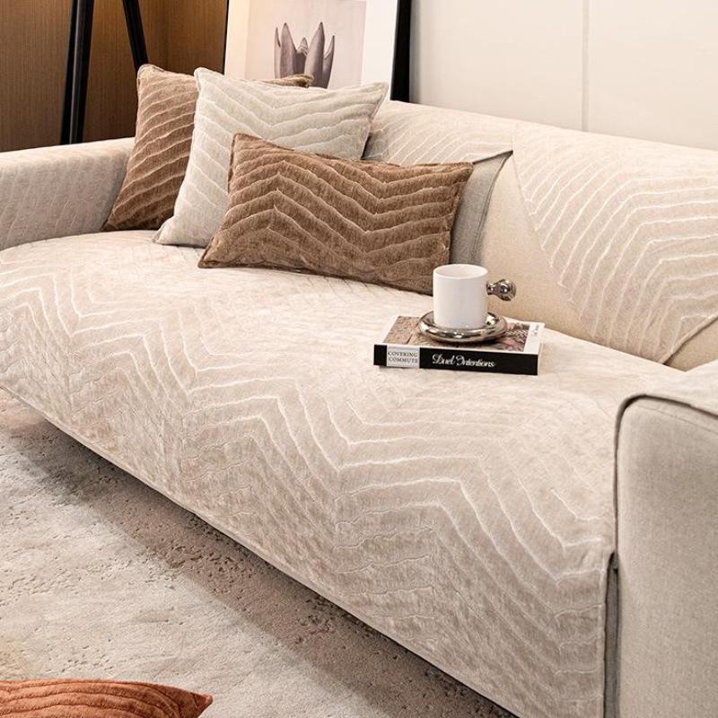 Четырехсезонный универсальный противоскользящий коврик для дивана, минималистичный современный высококачественный светильник для подушки сиденья, роскошный серый чехол для дивана для гостиной, тканевый чехол