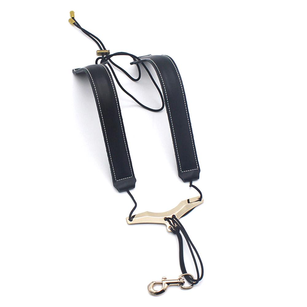 Adjustable Saxophone Shoulder Strap Sax Leather Strap for Alto/Tenor/Soprano Saxophones
