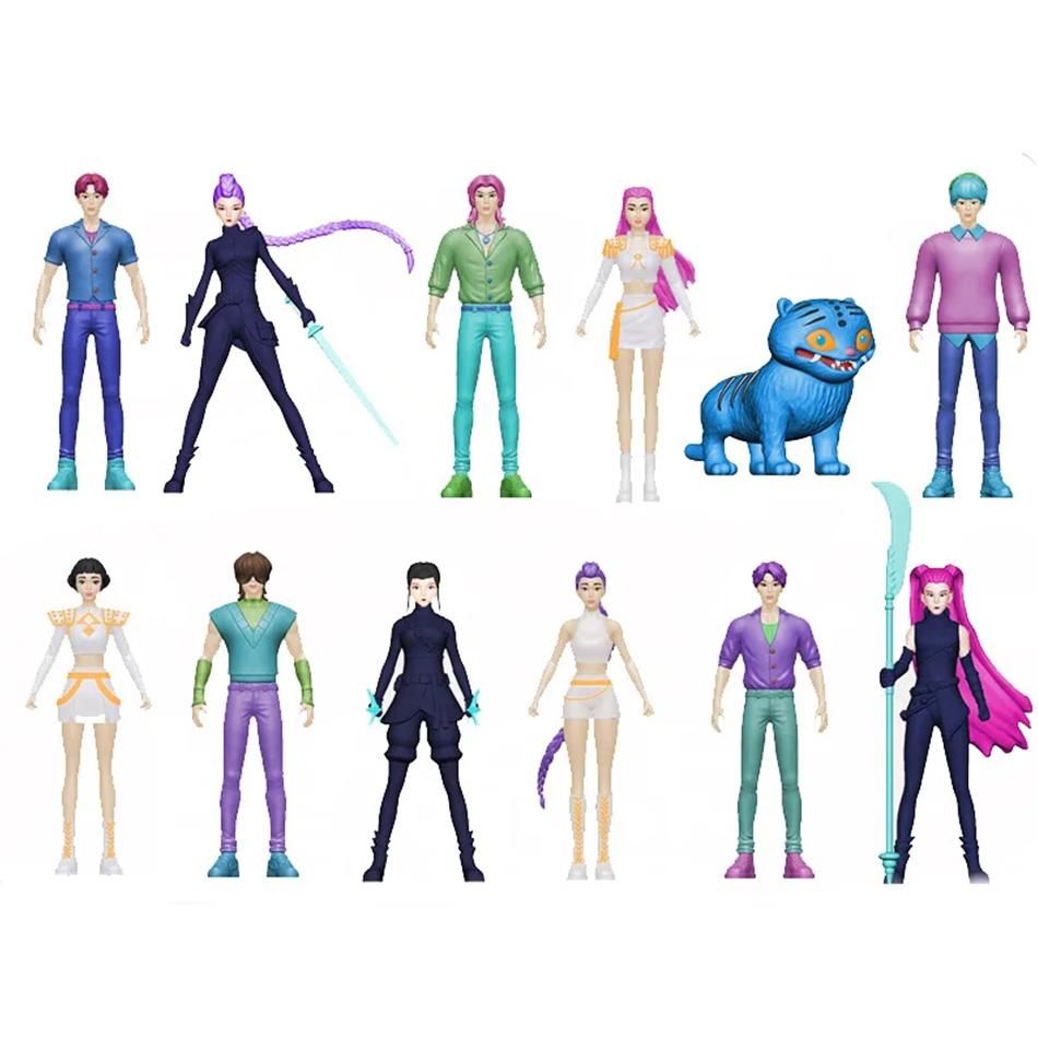 Мультяшная K-pop Охотники на демонов Руми Мира Зои Фигурка Модель Игрушка Дизайн с тигром Настольное украшение Модели Статуэтки Орнамент