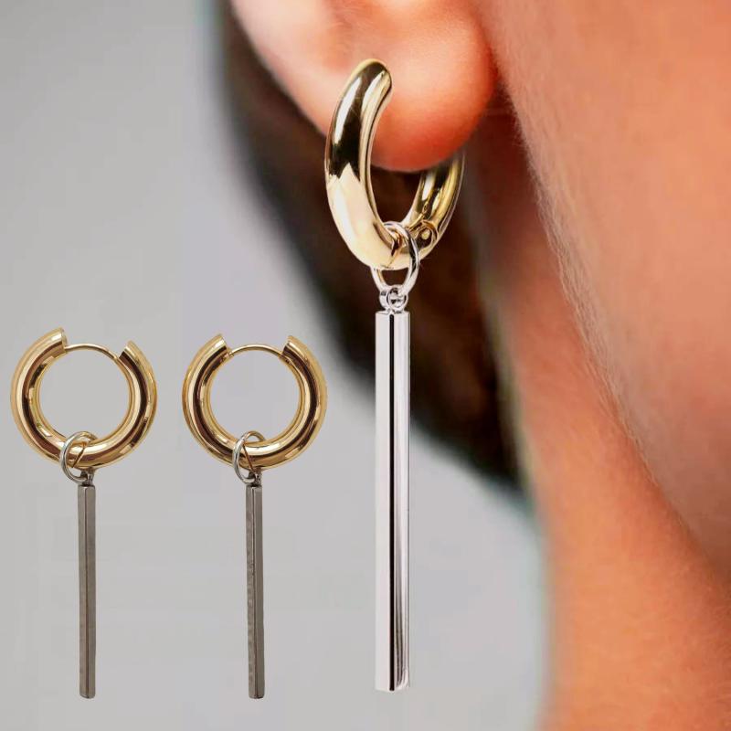 Модные асимметричные серьги-подвески в виде сердца и звезды для женщин, простые геометрические круглые серьги-кольца, ювелирные аксессуары, подарок