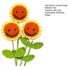 10Pcs Crochet Sunflower with Leaves Handmade Knitting Yarn Flower Decoration Home Office Table Centerpiece Mother's Day Birthday Christmas Gift