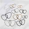 Fashion Heart Stainless Steel Big Hoop Earrings for Women 30 To 60mm Statement Simple Party Girl Gift Jewelry