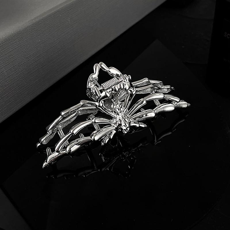 2PCS Fashion Gothic Style Spider Hairpin Shark Clip Halloween Decor Claw Clips Strong Hold Null