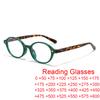 Retro Oval Frame Reading Glasses Women Men Sweet Cool Eyewear Trend Computer Anti Blue Light Eyeglasses Leopard Green