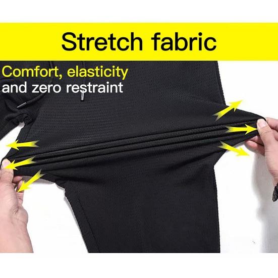 Мужские летние брюки с эластичным поясом и карманами на молнии, остаются сухими, эластичные спортивные шорты из ледяного шелка для бега, тренировок, велоспорта, фитнес-шорты