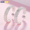 Popular Fine 925 Sterling Silver Charms Stud Earrings for Women Creativity Christmas Gifts Street All-match Party Jewelry