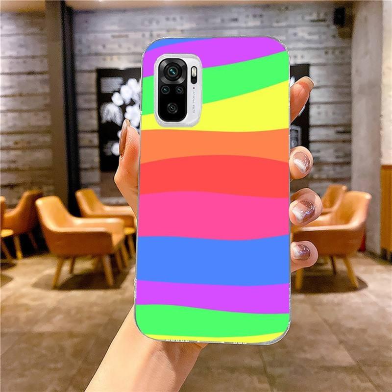 Чехол для телефона с красочным рисунком Rainbow Art для Xiaomi 12 11T 10 9 Redmi Note 11 10 10S Pro Redmi 9 9A 8, прозрачный чехол для телефона
