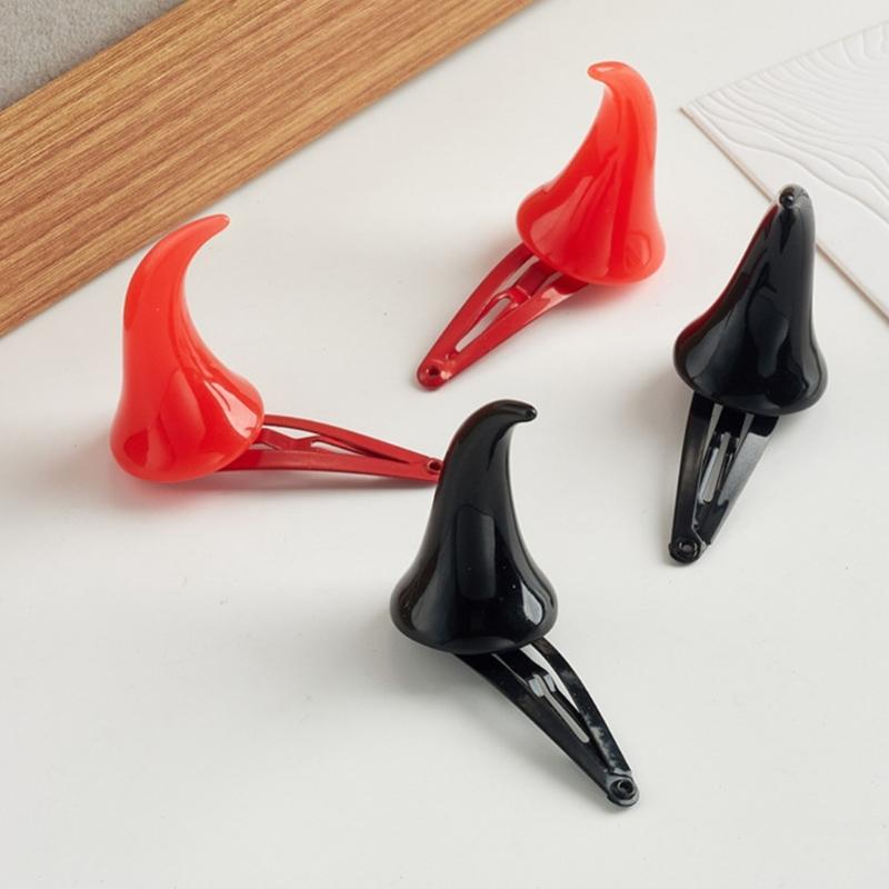 Заколка для волос в виде дьявольских рожек Хэллоуин Косплей Костюм Головной убор Аксессуар Вечеринка Нарядные реквизиты Заколки для волос в виде дьявольских рожек Заколка для волос