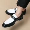 Fashion Man Shiny Loafers Men Wedding Party Casual Dress Shoes PU Leather Elegant Original Boat Shoes Men Flats Plus Size 38-48