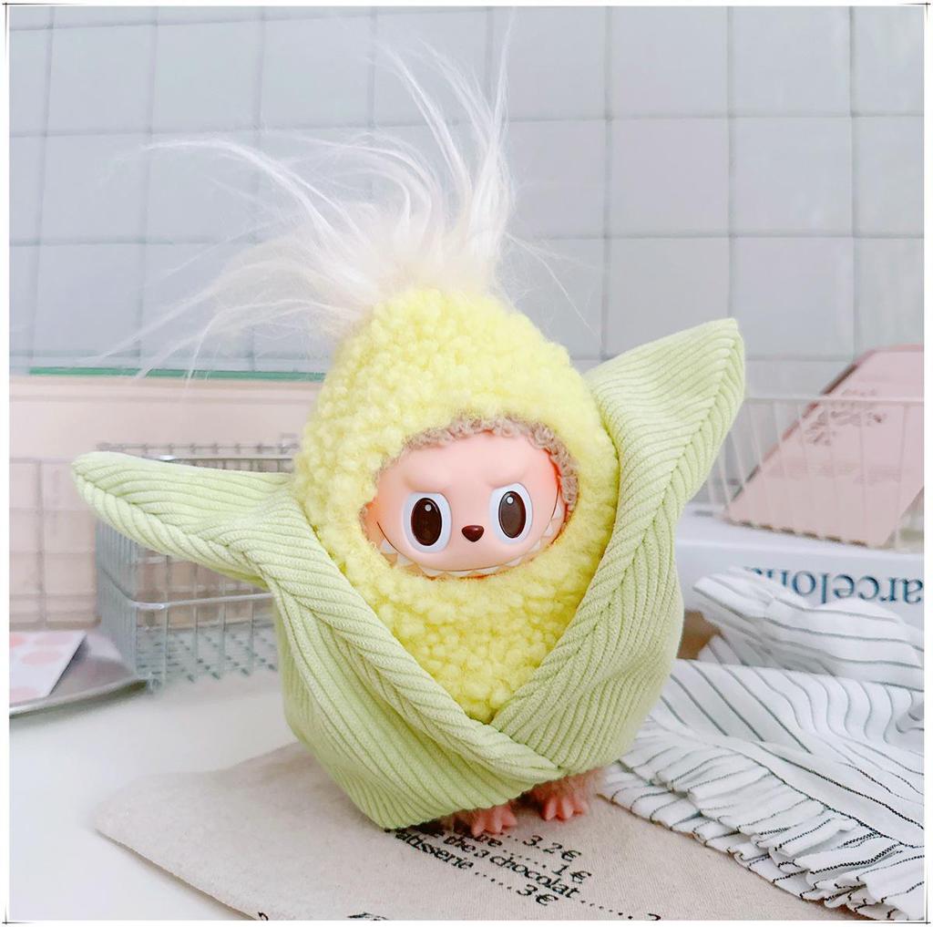 10cm Labubu Doll Clothes: Self-Deprecating Bear Plush Cape for 17cm Labubu Doll