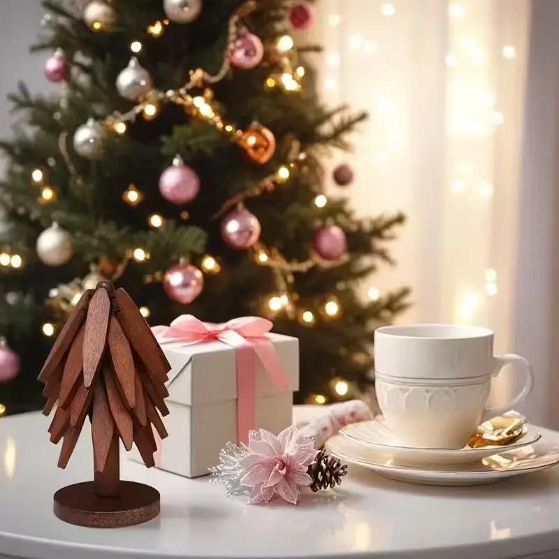 3/4/5 шт. Подставка в виде дерева, Бамбуковые деревянные подставки, Декоративная, Защита от ожогов, Термостойкая настольная подставка, Подставка, Деревянные подставки, Подставка для кастрюли