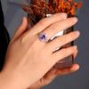 Elegant 925 Sterling Silver Ring With Natural Africa Amethyst Gemstone Fine Jewelry For Women Banquet Party Gift