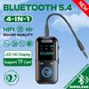 VAORLO 4 In 1 Bluetooth 5.4 Audio Receiver Transmitter 3.5MM AUX TF Card Play Stereo Music LED Display Wireless Adapter With Mic For Car TV PC