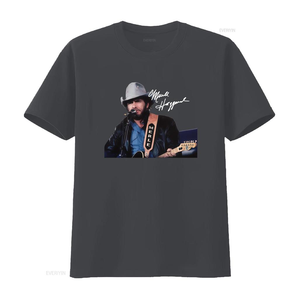 Merle Haggard Signature Cotton T Shirt Musician Design All Sizes S M L XL 2345XL vintage Washed Soft Top For Everyday Wear