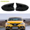 Для Renault Megane 4 2016-2020 Крышка зеркала заднего вида Накладка в форме крыла Двухсоставной Глянцевая черная Carbon Fiber Shell