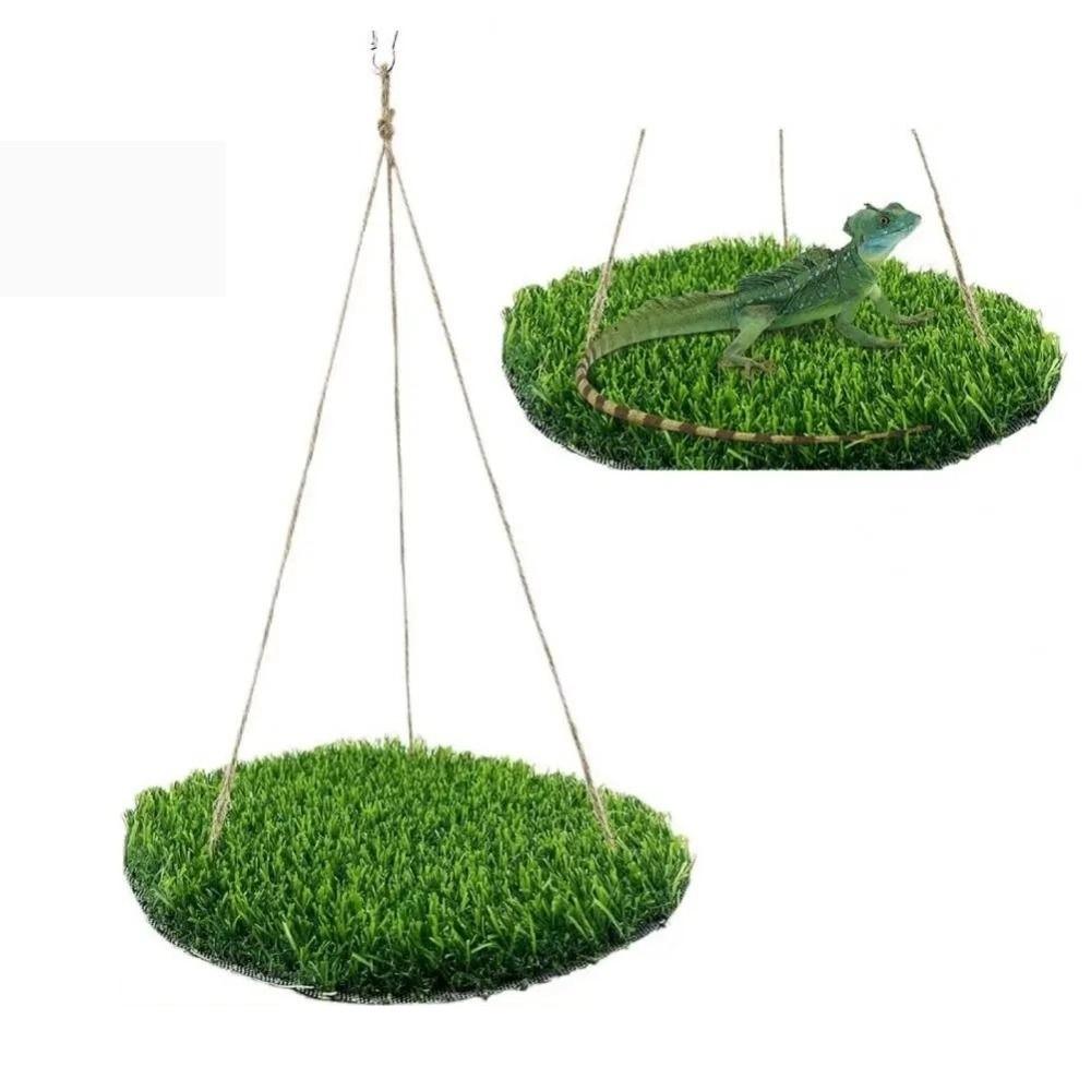 Natural Bird Swing Mat Artificial Grass Foraging Mat Toys Hamster Sleep Bed Bird Cage