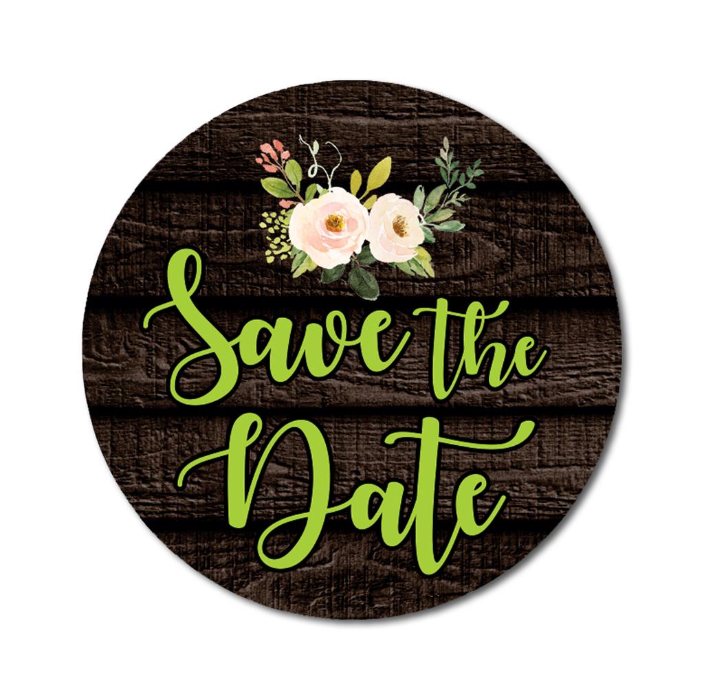 Darling Souvenir Floral Border 45 шт. круглые элегантные шикарные мини-наклейки Save The Date-1.6
