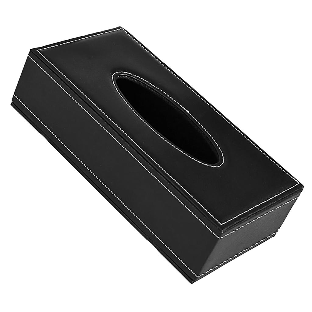 Tissue Box Cover Large Capacity Rectangle Leather Tissue Box Holder Napkin Dispenser for Home