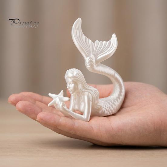 Декор комнаты в литературном стиле, 3D-печатная фигурка русалки и морской звезды, Изысканная скульптура, Маленькая статуэтка океана для подоконника, Настольное украшение на тему