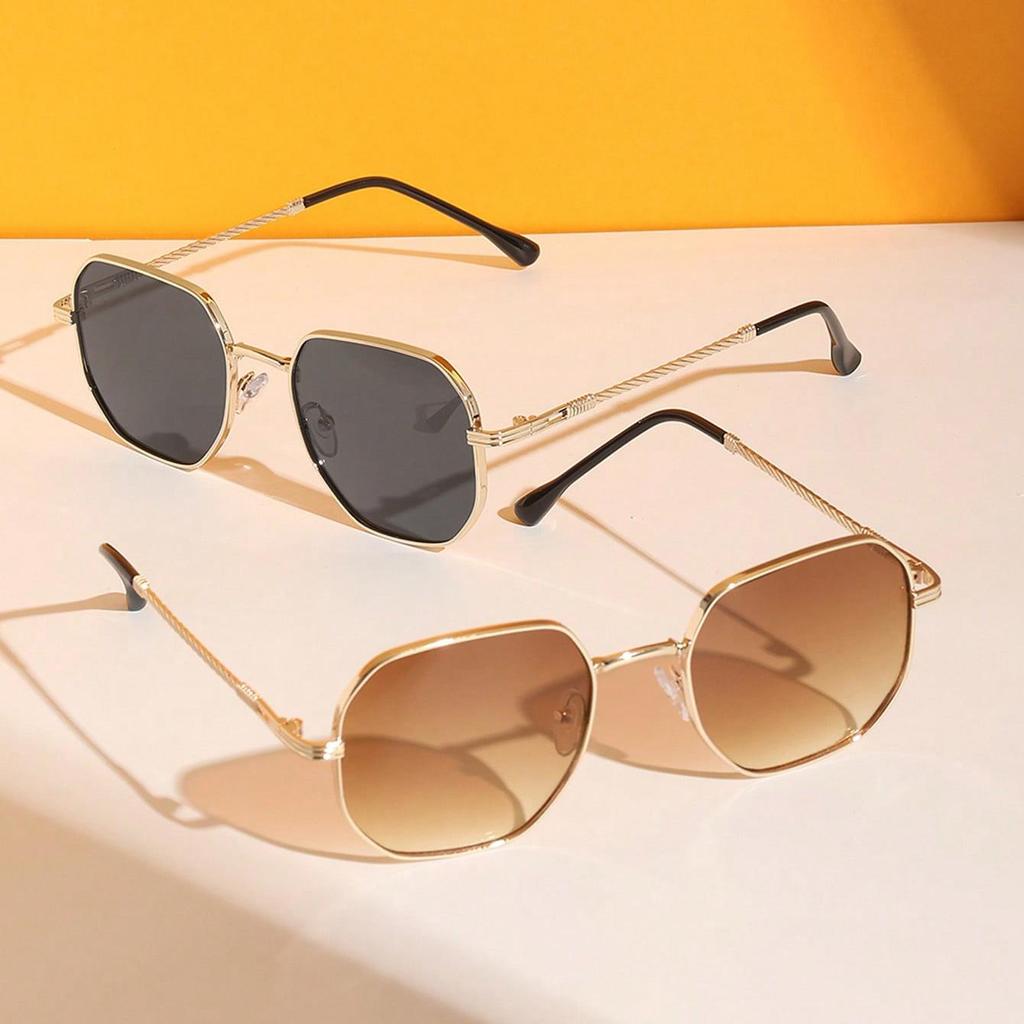 1/2 шт. Модные солнцезащитные очки унисекс в классической геометрической оправе для повседневной школьной жизни, офисной одежды, аксессуаров.