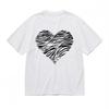 Women's T-shirt With Modern Geometric Heart Graphic Unisex White 100% Cotton Top