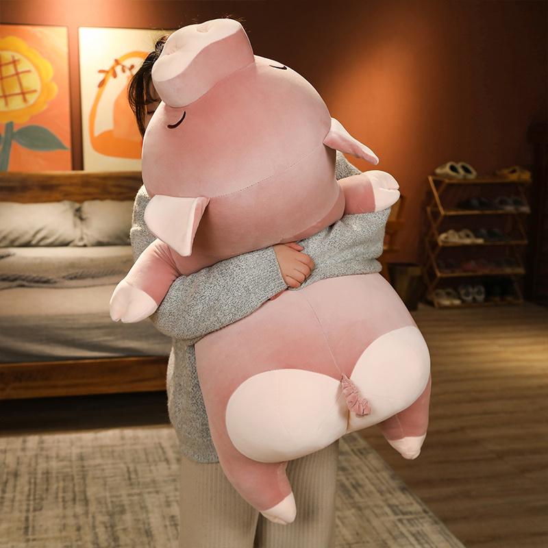45-95cm Squishy Simulation Pig Stuffed Doll Plush Piggy Toy Animal Soft Plushie Pillow Cushion Comforting Gift