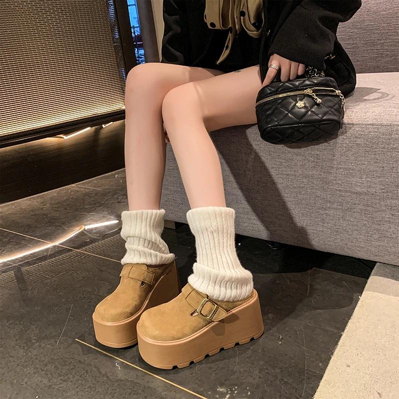 Модные женские шлепанцы на высокой платформе 7 см, танкетки, блестящая обувь, женские уличные кожаные повседневные массивные кроссовки, летние дышащие сетчатые шлепанцы